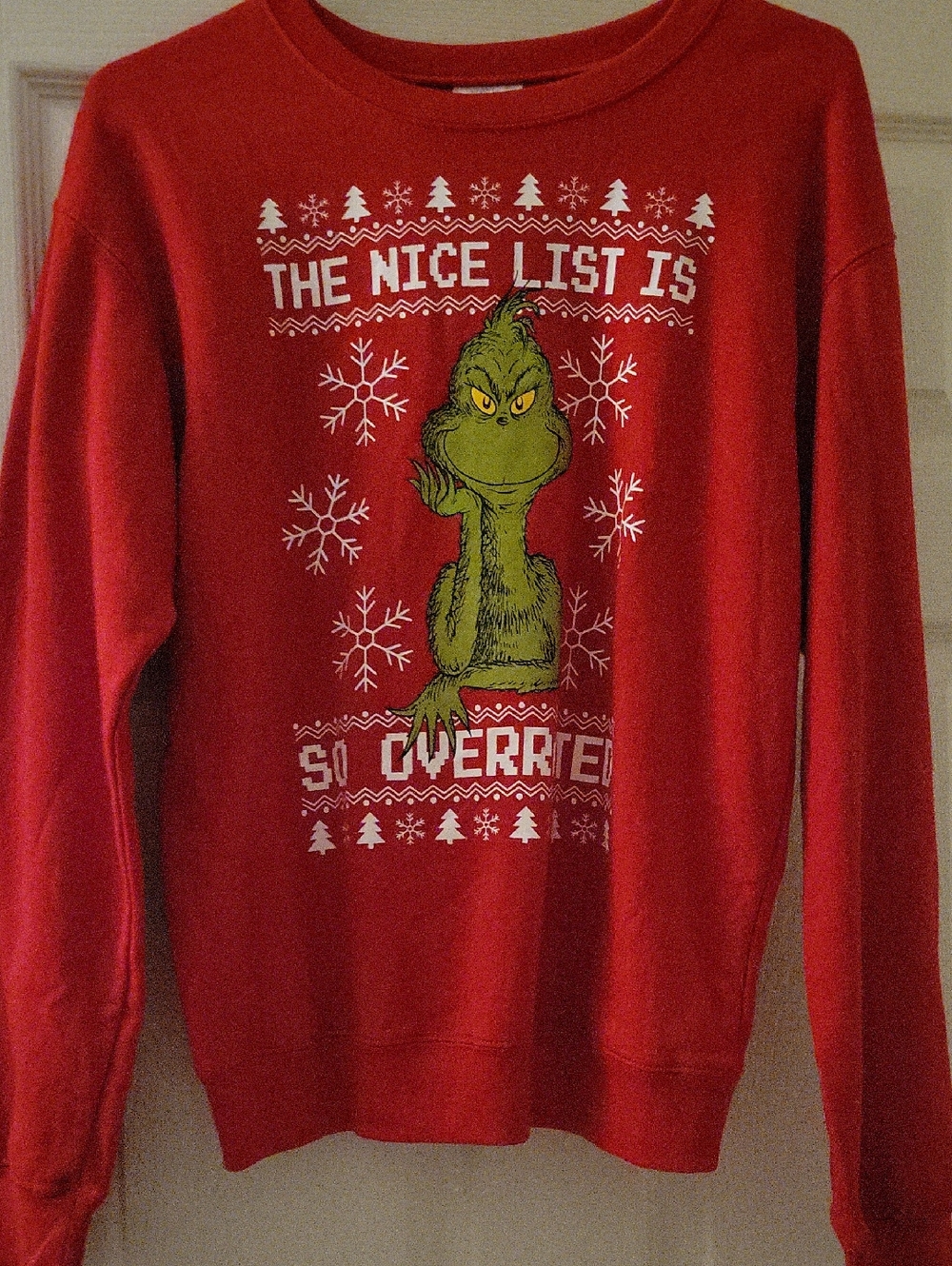 Red Grinch Graphic Holiday Sweatshirt
